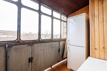 interior apartment room balcony overlooking the street