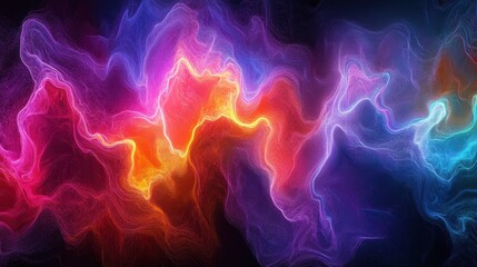 Fototapeta premium Abstract neon lines creating a vibrant and glowing 3D digital art