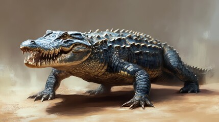 Fototapeta premium PNG Crocodile background alligator reptile.