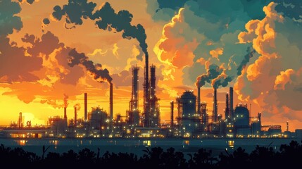 Refinery factory architecture industry.