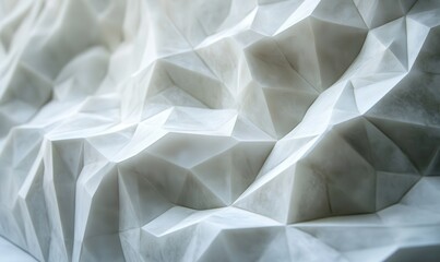 An intricate geometric crystal-like pattern with white clean lines promoting a sense of order and precision