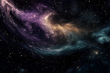 Fototapeta premium Mesmerizing Cosmic Swirl: A Journey Through the Universe's Colors and Patterns