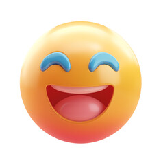 3d Emoticon or Smiley smirking cool with yellow ball emoji.