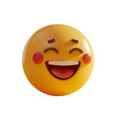 Fototapeta premium 3d Emoticon or Smiley smirking cool with yellow ball emoji.