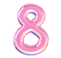 3d cute pink candy number 8