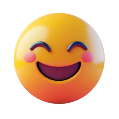 3d Emoticon or Smiley smirking cool with yellow ball emoji.