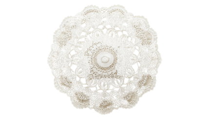 Intricate lace doily transparent background