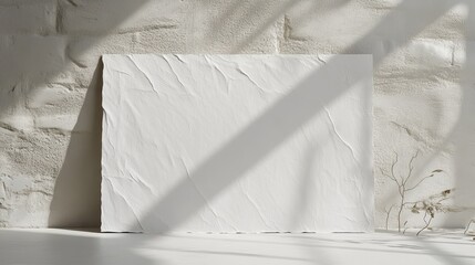 This sophisticated paper mockup features a blank textured design against a pristine white backdrop, perfect for showcasing branding or artwork with effortless customization