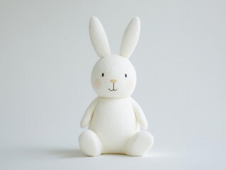 Obraz premium charming rabbit cutout against a pure white background, showcasing soft fur details and gentle expression, evoking a sense of innocence and playfulness in a simple, clean composition