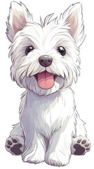 Cartoon happy baby dog pet with cute smile vector illustration