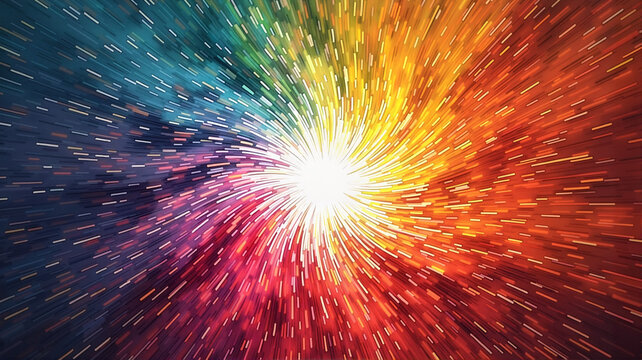 Colorful explosion-like pattern with bright center