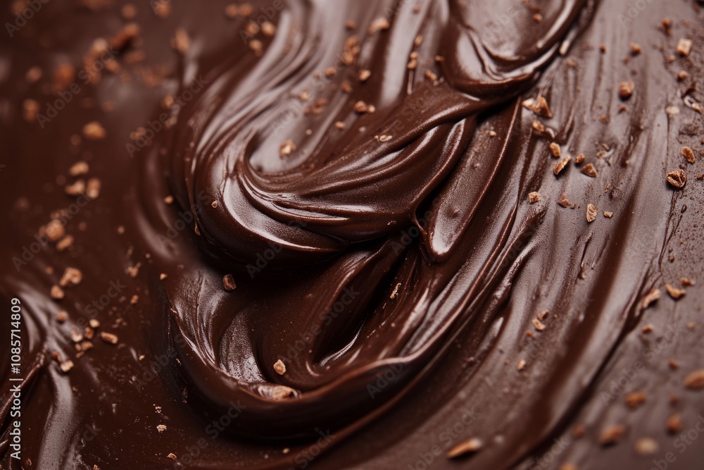 Poster smooth chocolate hazelnut spread textured with swirls and sprinkled with crunchy bits creates a dele