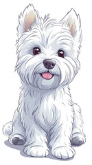 Cartoon happy baby dog pet with cute smile vector illustration