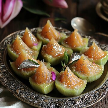 indian parwal mithai, stuffed pointed gourd sweet