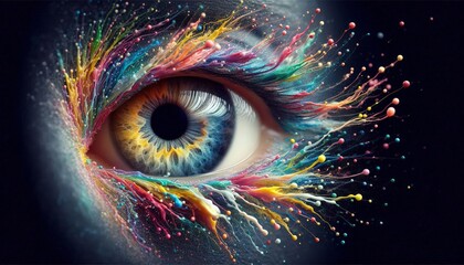 colorful abstrect eye background, holi festivals 