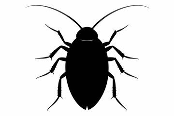 Cockroach silhouette, cockroach icon vector on white background