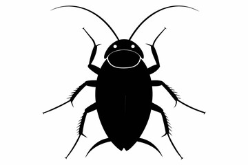 Cockroach silhouette, cockroach icon vector on white background