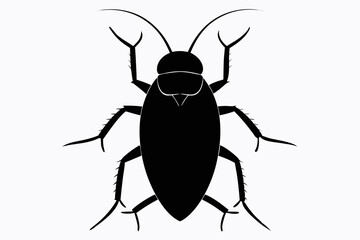 Cockroach silhouette, cockroach icon vector on white background