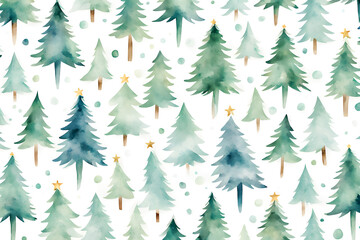 Obraz premium chritsmas background pattern tree watercolour