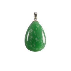 Green jade pendant isolated on white background PNG transparent © Tisha