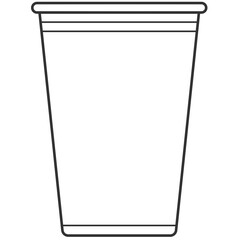 black outline plastic cup icon
