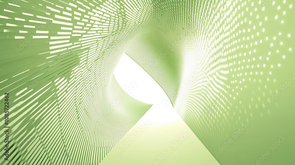Poster abstract green geometric pattern with light and shadow
