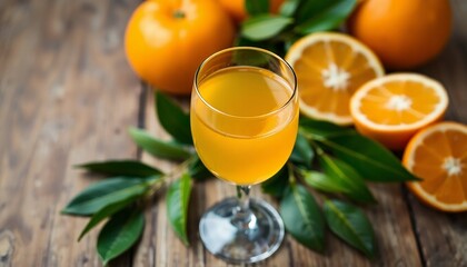 Fototapeta premium orange juice and fruits fresh orange juice orange juice and oranges