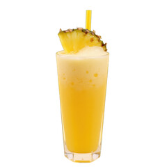 Pineapple juice in a glass isolated on white background PNG transparent