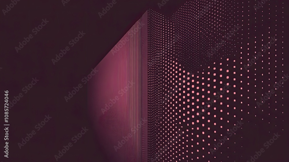 Poster abstract pink and black geometric pattern with lines and dots
