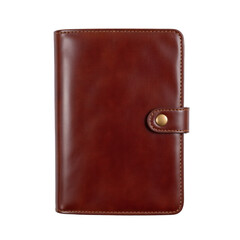 A brown leather wallet isolated on white background PNG transparent