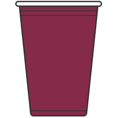 maroon plastic cup icon