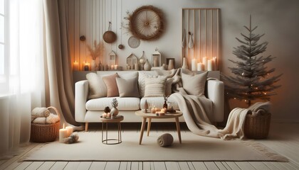 Fototapeta premium Cozy Hygge Living Room