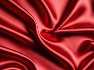 Obraz premium close up of red satin silk fabric background with smooth folds.