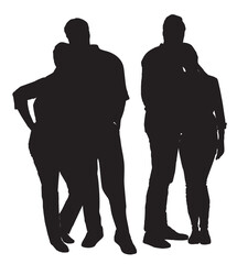 full isolated collection silhouette of people