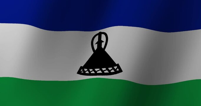 The Lesotho flag waves proudly, a symbol of African heritage.