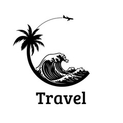 Travel logo design silhouette
