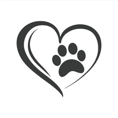 Paw Print Heart and Dog Mom Vector Art for Cricut Cut Files. © fazlay907