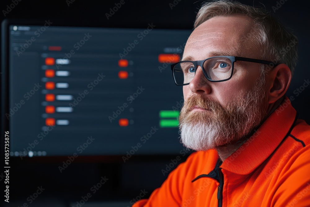 Poster inventory management concept. visual of a warehouse manager checking inventory stock on a computer s