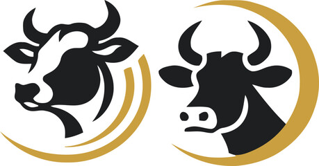 Cow Farm Logo Icon Vector illustration