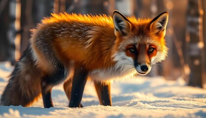 Fototapeta premium Winter Fox Glow