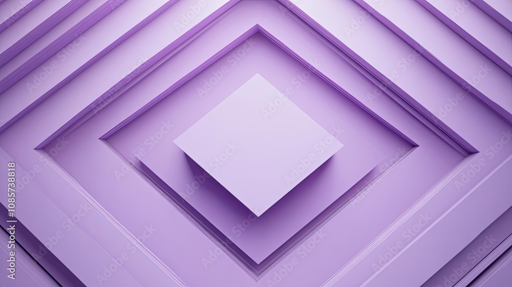 Poster abstract purple geometric pattern with a centered square