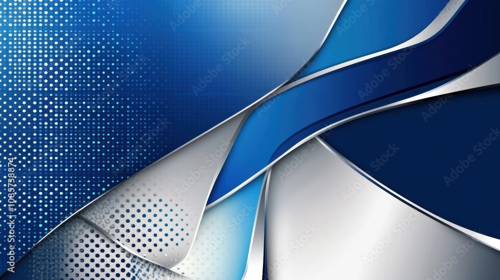 Poster vibrant abstract background with dynamic waves and dots in cool blue tones suitable for modern desig