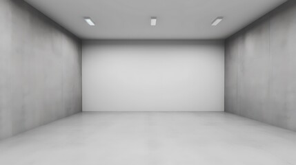 Obraz premium Empty Modern Room with Concrete Walls and White Floor