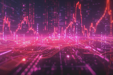 Obraz premium Modern digital financial stock market data visualization combined with Forex trading charts.