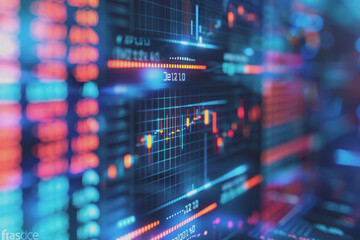 Obraz premium Modern digital financial stock market data visualization combined with Forex trading charts.
