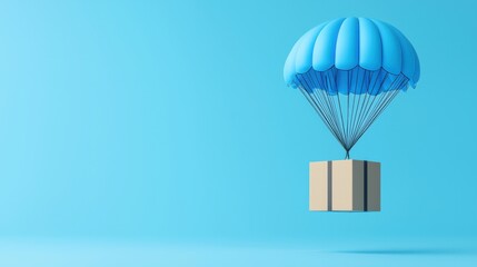 Airborne delivery package digital space graphic illustration minimalist design aesthetic appeal conceptual delivery service