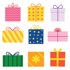 Gift box with ribbon cartoon for element, illustration, festive, christmas