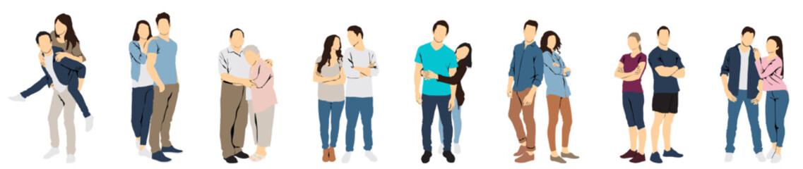 Obraz premium set of couple people collection