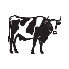 Cow Vector Silhouette Clipart for Commercial Use