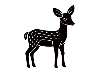 
Create a cute animal line silhouette  art design with a white background